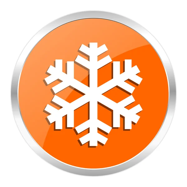 Sneeuw oranje glanzende pictogram — Stockfoto