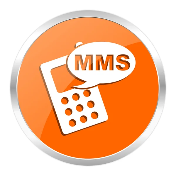 Mms orange glossy icon — Stock Photo, Image