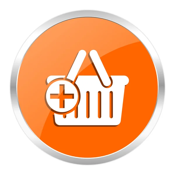 Cart orange glossy icon — Stock Photo, Image