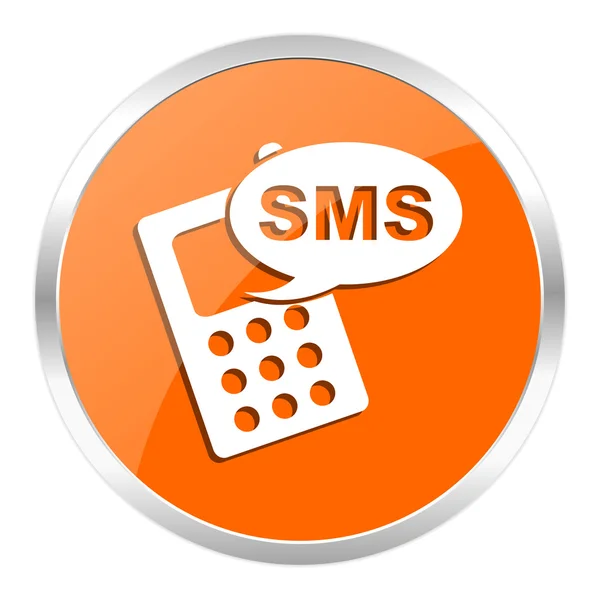 Sms orange glossy icon — Stock Photo, Image
