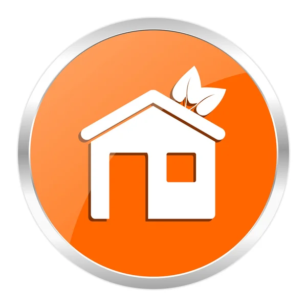 Casa naranja icono brillante —  Fotos de Stock