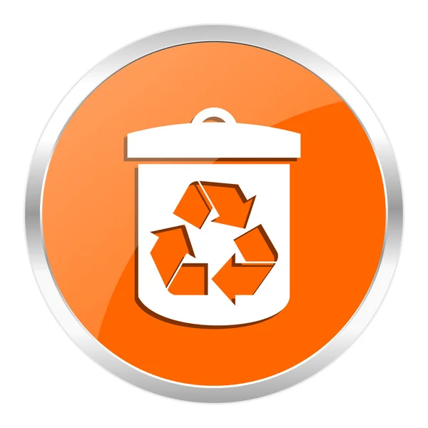 Recycle orange glossy icon — Stock Photo, Image
