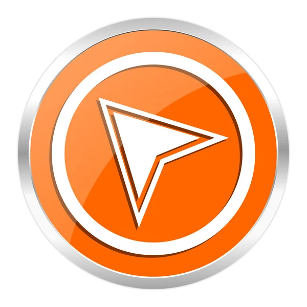 Navigation orange glossy icon — Stock Photo, Image