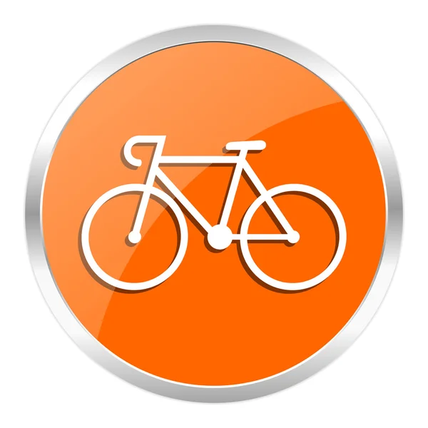 Fiets oranje glanzende pictogram — Stockfoto