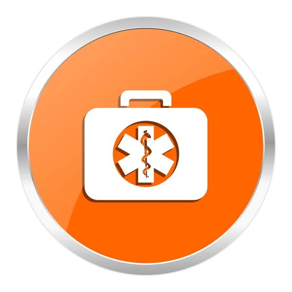 Rescue kit oranje glanzende pictogram — Stockfoto