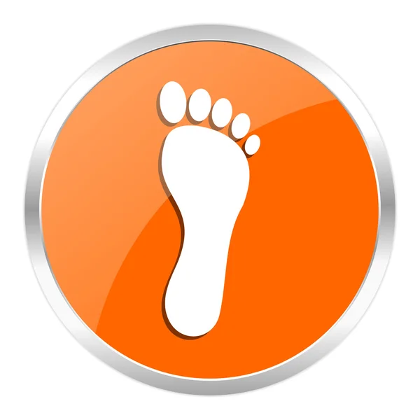 Foot orange glossy icon — Stock Photo, Image