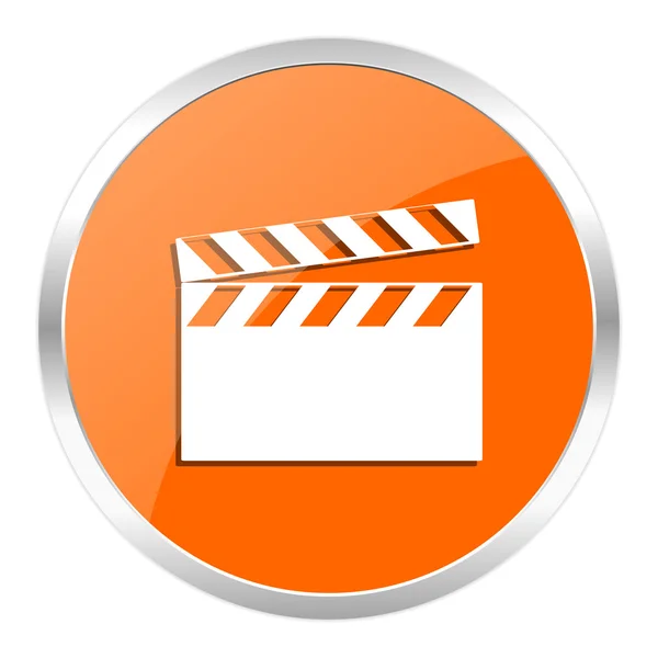 Video Orange Hochglanz-Symbol — Stockfoto