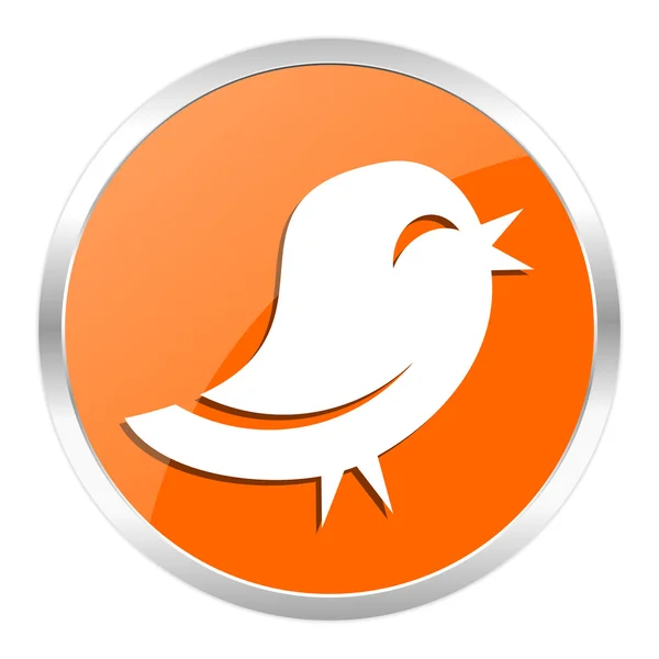 Twitter naranja icono brillante — Foto de Stock