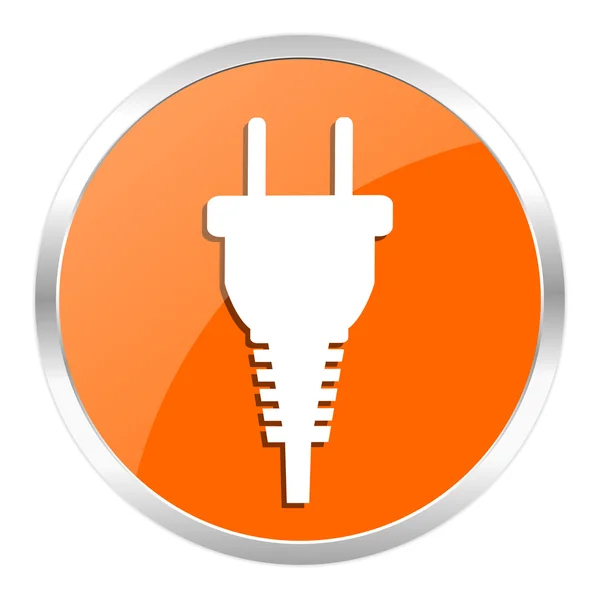 Plug Orange Hochglanz-Symbol — Stockfoto