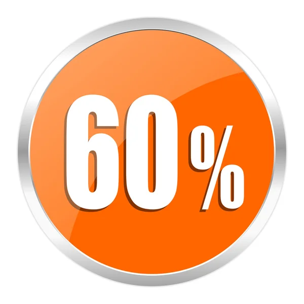 Yüzde 60'ını turuncu parlak simgesi — Stok fotoğraf