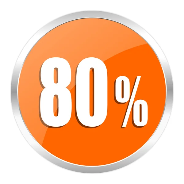 80 procent oranžové lesklé ikona — Stock fotografie