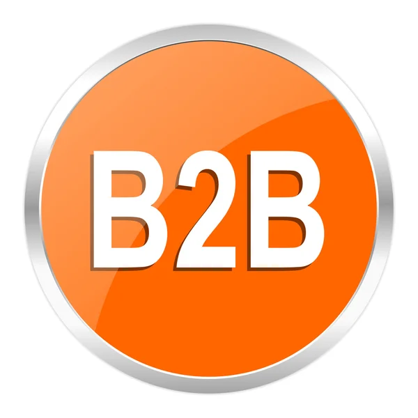 B2B orange glansig ikonen — Stockfoto