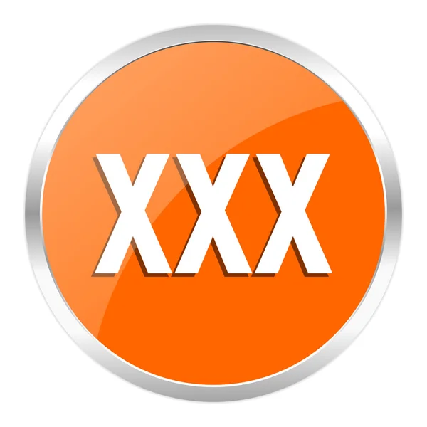 Xxx πορτοκαλί γυαλιστερό εικονίδιο — Φωτογραφία Αρχείου