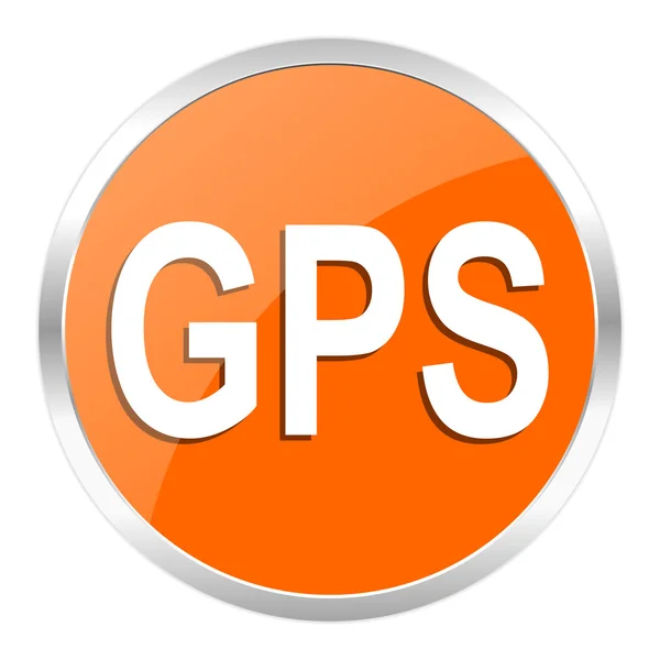 Gps naranja icono brillante — Foto de Stock