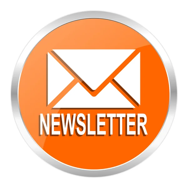 Newsletter orange Hochglanz-Symbol — Stockfoto