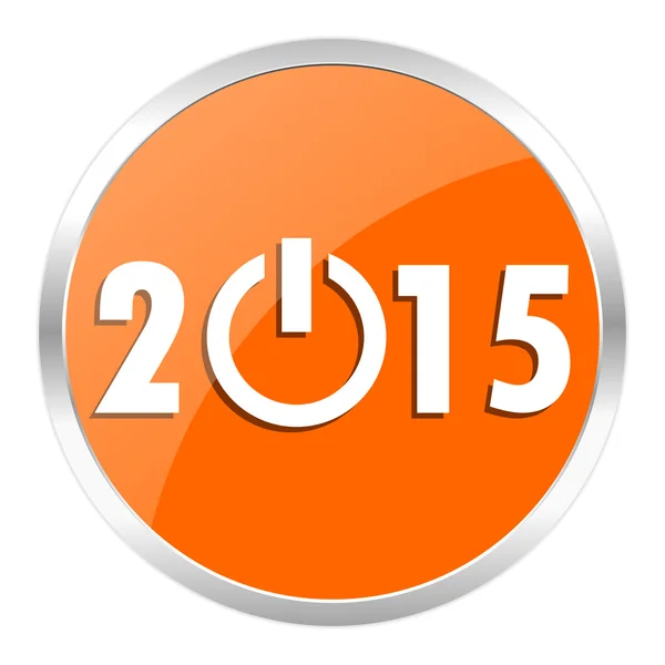 Nuevo año 2015 naranja icono brillante —  Fotos de Stock