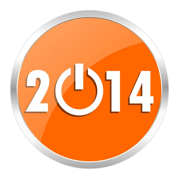 Ano 2014 ícone brilhante laranja — Fotografia de Stock