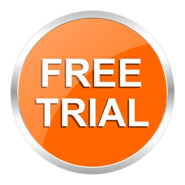 Free trial orange glossy icon — Stock Photo, Image