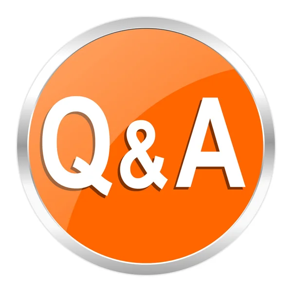 Question answer orange glossy icon — Stock Photo, Image