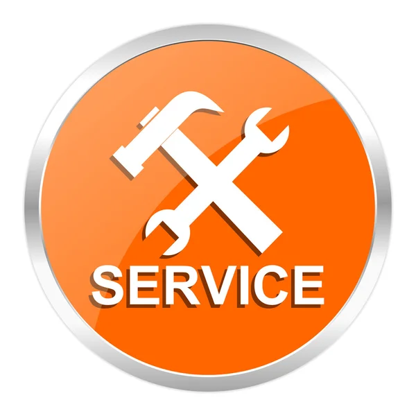 Service orange glossy icon — стоковое фото