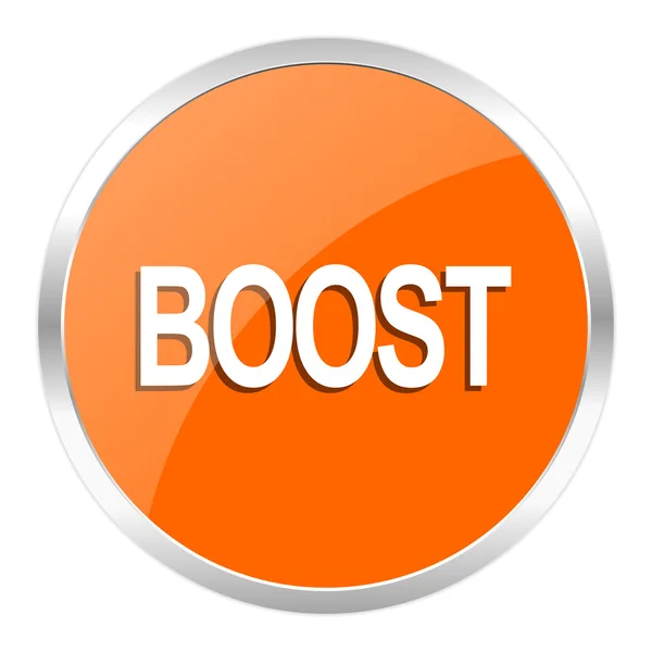 Boost oranje glanzende pictogram — Stockfoto