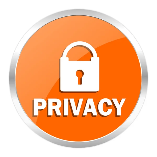 Glanzende pictogram Privacy oranje — Stockfoto