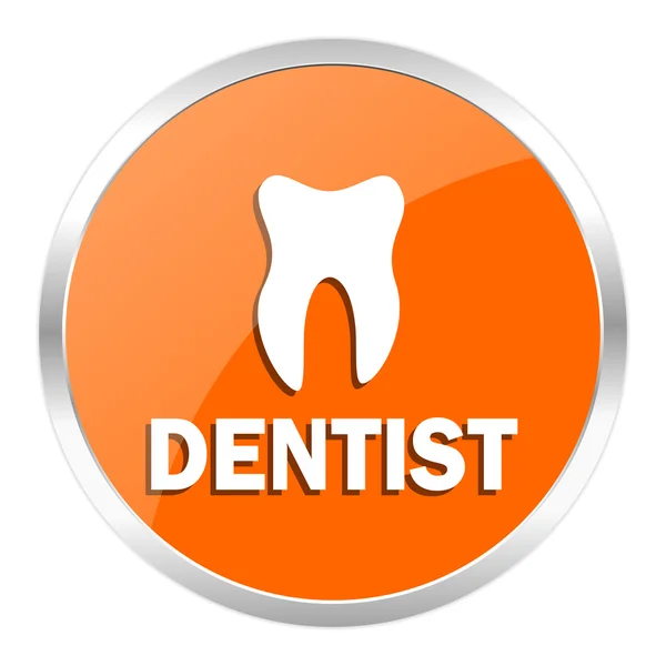 Dentist orange glossy icon — Stock Photo, Image