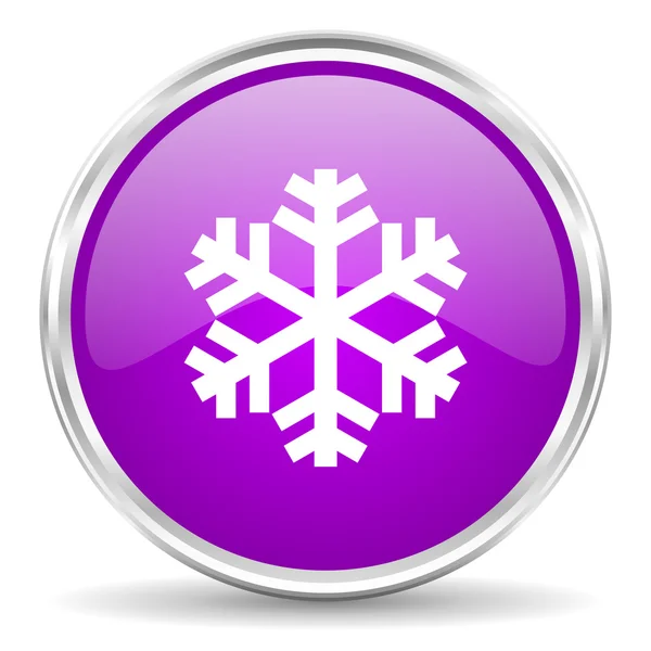 Sneeuw roze glanzende pictogram — Stockfoto