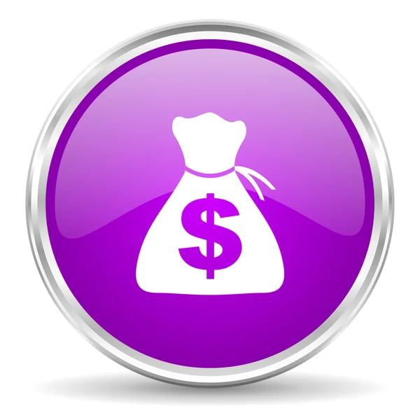 Pieniądze różowy błyszczący ikona — Stockfoto