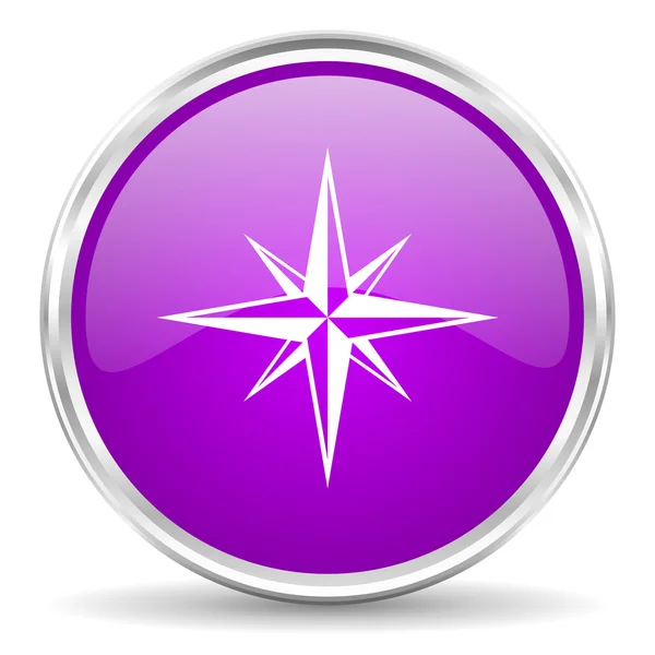 Compass pink glossy icon — Stock Photo, Image