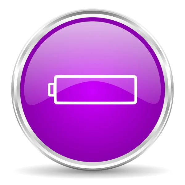 Batterij roze glanzende pictogram — Stockfoto