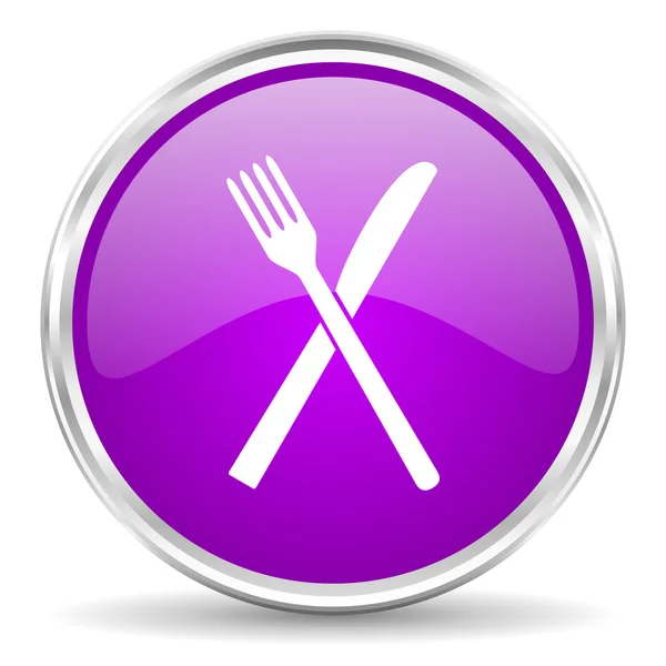Restaurant pink glossy icon — Stock Photo, Image
