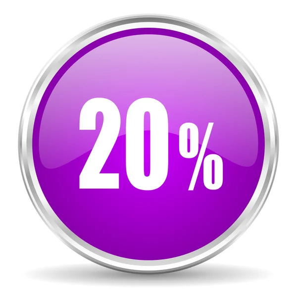 20 percent pink glossy icon — Stock Photo, Image