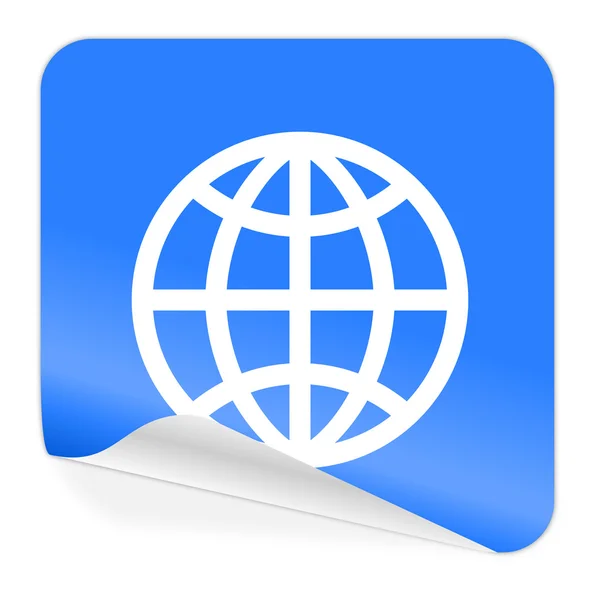 Jorden blå klistermärket ikonen — Stockfoto