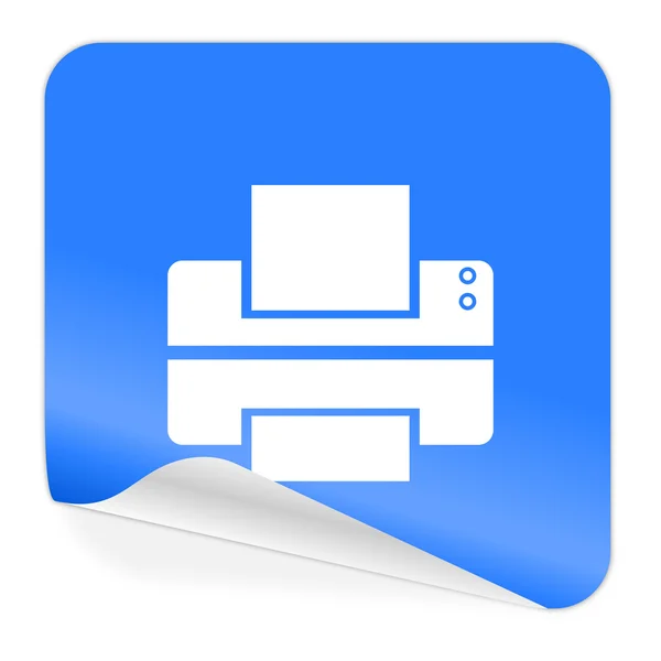 Printer blue sticker icon — Stock Photo, Image
