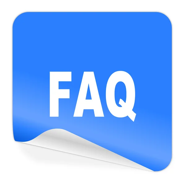 FAQ blauwe sticker pictogram — Stockfoto