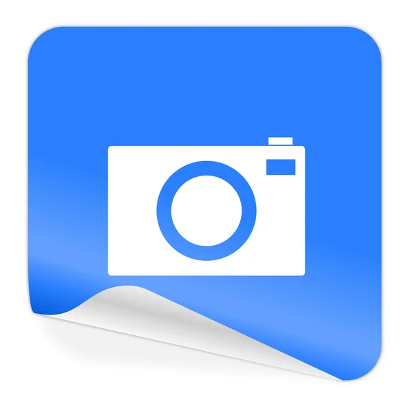 Blauwe sticker camerapictogram — Stockfoto