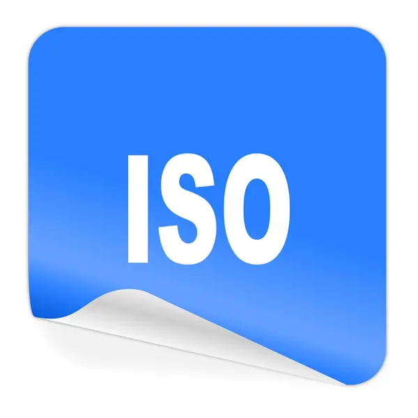 Iso blue sticker icon — Stock Photo, Image