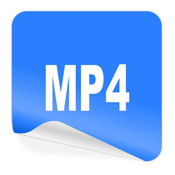 MP4 blauwe sticker pictogram — Zdjęcie stockowe