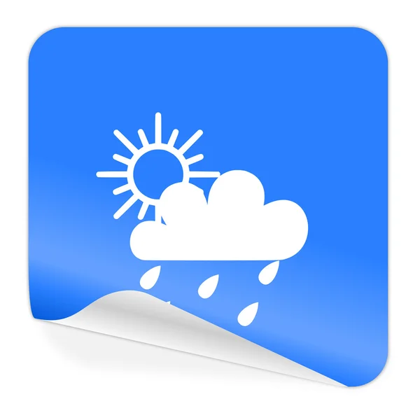 Regen blauwe sticker pictogram — Stockfoto