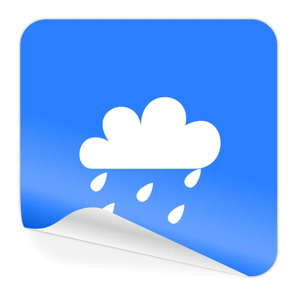 Regen blauwe sticker pictogram — Stockfoto