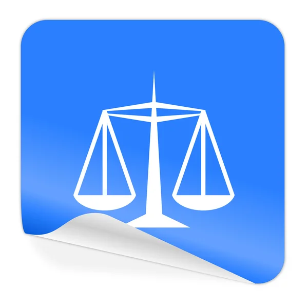 Justitie blauwe sticker pictogram — Stockfoto