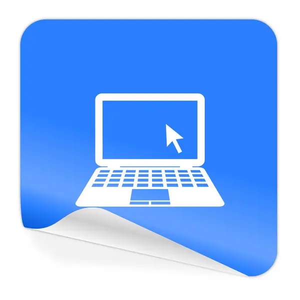 Computer blue sticker icon — Stock Photo, Image