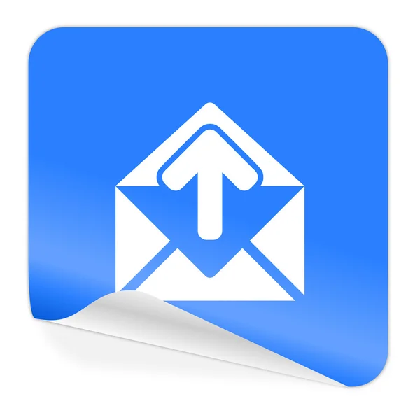 Ícone de etiqueta azul de e-mail — Fotografia de Stock