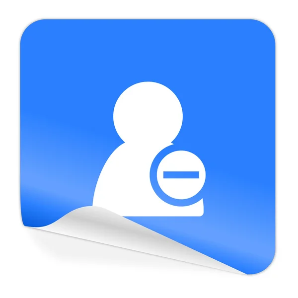 Remove contact blue sticker icon — Stock Photo, Image