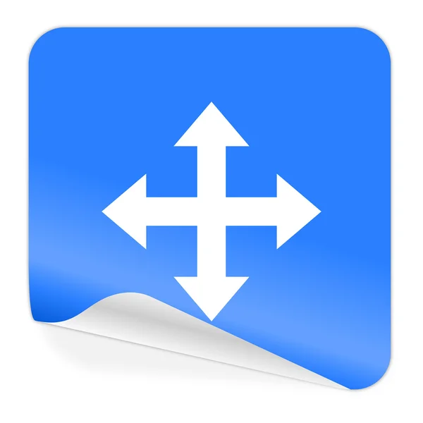 Flecha icono pegatina azul — Foto de Stock