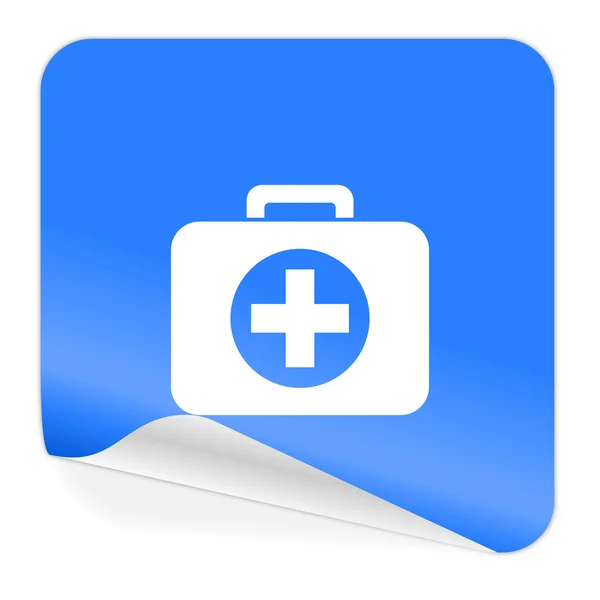 Eerste hulp blauwe sticker pictogram — Stockfoto