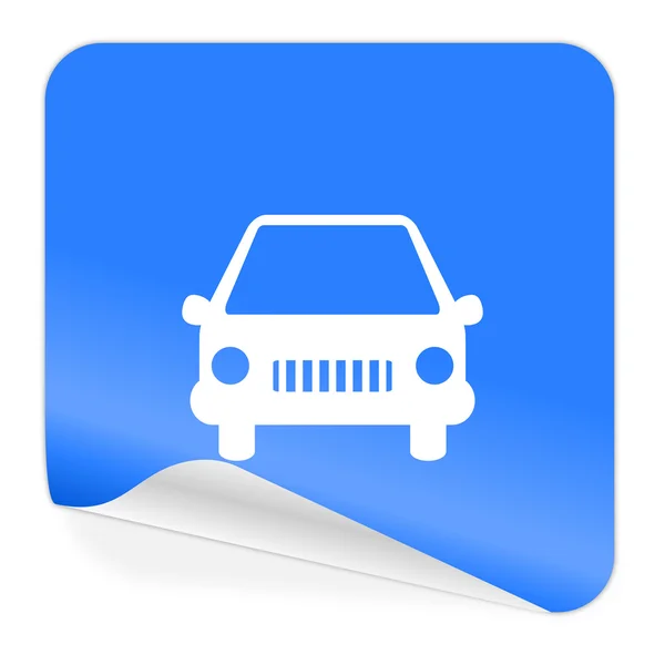 Araba mavi etiket simgesi — Stok fotoğraf