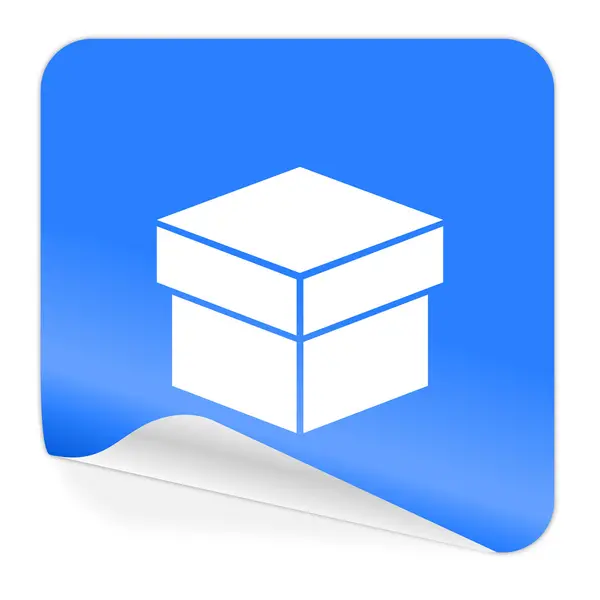 Box blue sticker icon — Stock Photo, Image