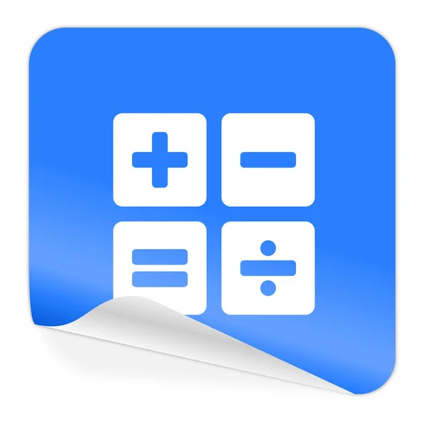 Calculator blue sticker icon — Stock Photo, Image